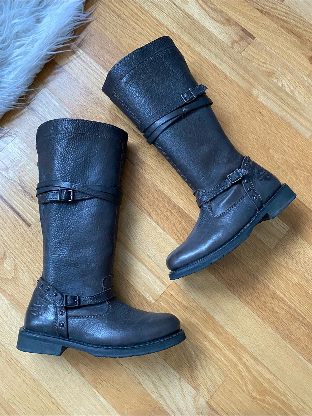 Harley-Davidson Gray  Over-the-Knee Leather Riding Boots - Picture 6 of 13